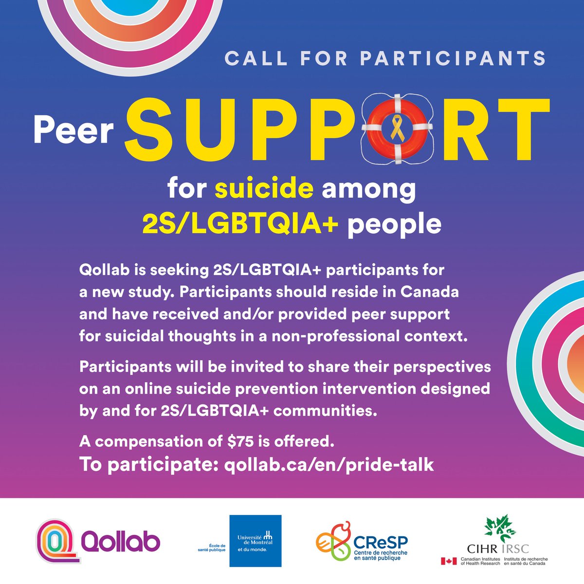 We want to hear from you! To participate in this study, visit: qollab.ca/en/pride-talk/