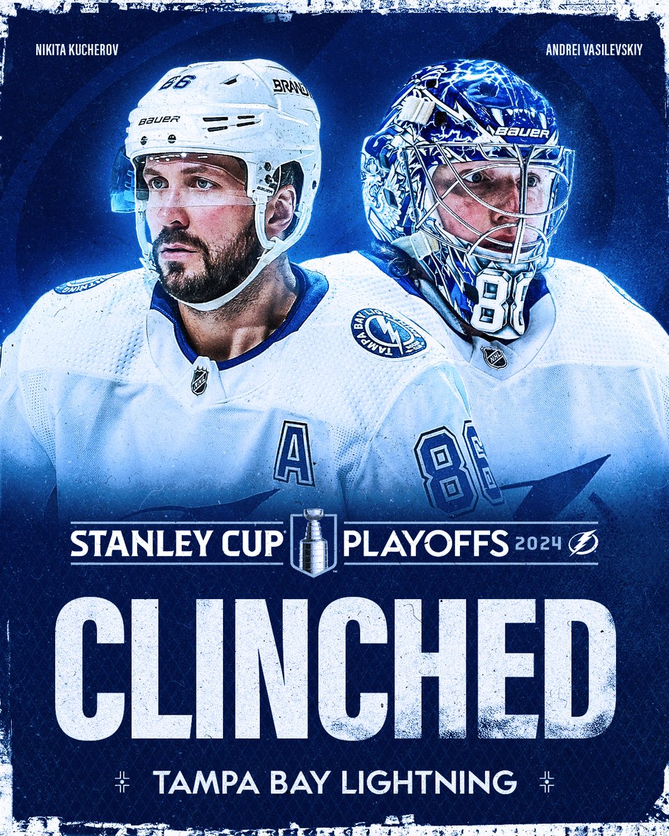 HERE COME THE LIGHTNING! ⚡️ The @TBLightning are heading to the #StanleyCup Playoffs!