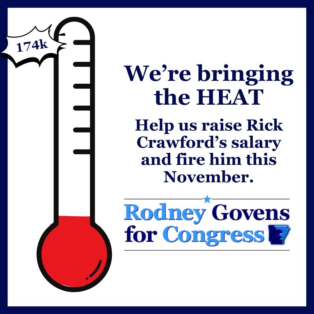 Rodney4Arkansas's tweet photo. Y’all, the response we’ve been getting this past month has been tremendous! This campaign has momentum!
Since my opponent decided to sue the federal government for a pay raise, we’ve raised over $5k from supporters like you.
How about we raise Rick’s salary?
#arpx https://t.co/0hfLmXzTvP