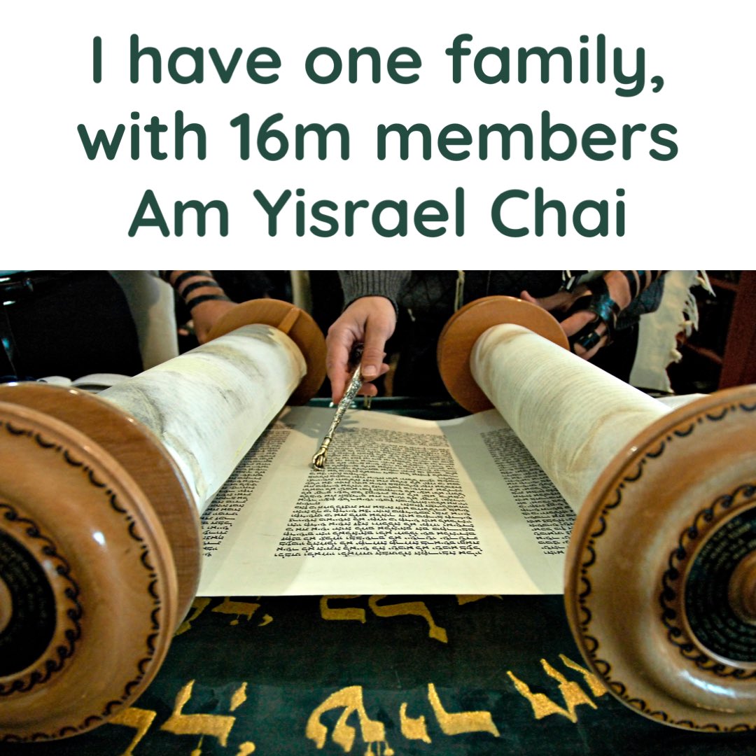 I have one family, with 16m members. Retweet this to let our family all around the world know that we will always be together. #JewishFamily #ProudJew #AmYisraelChai #NeverAgain