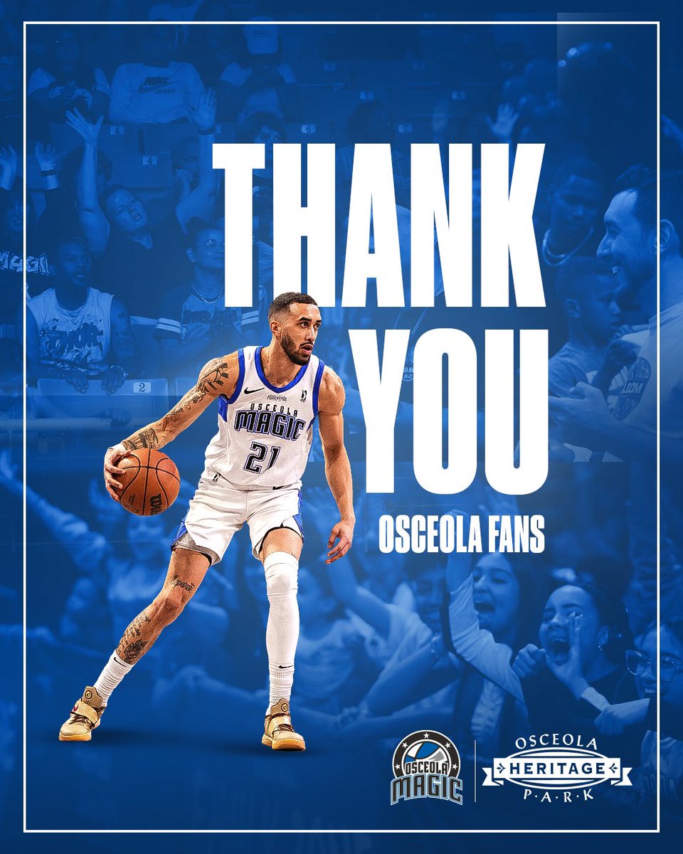 Thank you for a great season Osceola Magic fans! We will see you next season.