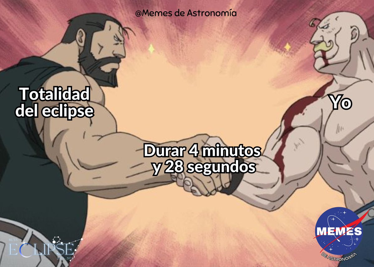 MemesDeAstro's tweet image. ☀️🌗🌎🤝🏻😌

#Eclipse #EclipseSolar #EclipseSolarTotal #EclipseTotaDeSol #Eclipse2024