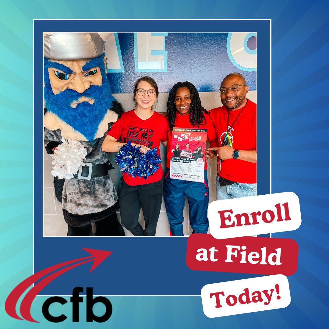 Vivian Field Middle School (@vivianfieldms) on Twitter photo Whether you’re a returning Viking or a new student, you still have time to enroll at Field today! #fastpass every Friday for early registration perks! #enrollcfb #cfbproud #rowtheboat #fearlessfamily <a href="/CFBISD/">Carrollton-Farmers Branch ISD</a> @TheJRHughes Whether you’re a returning Viking or a new student, you still have time to enroll at Field today! #fastpass every Friday for early registration perks! #enrollcfb #cfbproud #rowtheboat #fearlessfamily <a href="/CFBISD/">Carrollton-Farmers Branch ISD</a> @TheJRHughes