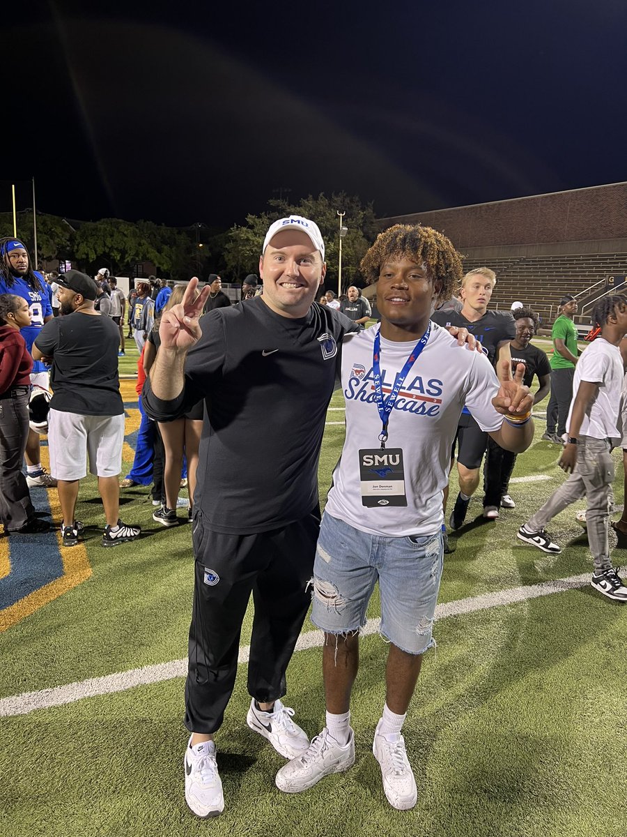 Jon Denman (@jondenman05) on Twitter photo #AGTG After a great conversation with coach <a href="/CoachKyleCooper/">Kyle Cooper</a> I’m blessed to receive a offer from <a href="/SMUFB/">SMU Football</a>
<a href="/gabrieldbrooks/">Gabe Brooks</a> <a href="/CoachJamesReyes/">Coach James Reyes</a> <a href="/TFloss32/">Todd Glawson</a> <a href="/247Sports/">247Sports</a> <a href="/Perroni247/">Brian Perroni</a> <a href="/Palestine_FB/">Palestine Football</a> #AGTG After a great conversation with coach <a href="/CoachKyleCooper/">Kyle Cooper</a> I’m blessed to receive a offer from <a href="/SMUFB/">SMU Football</a>
<a href="/gabrieldbrooks/">Gabe Brooks</a> <a href="/CoachJamesReyes/">Coach James Reyes</a> <a href="/TFloss32/">Todd Glawson</a> <a href="/247Sports/">247Sports</a> <a href="/Perroni247/">Brian Perroni</a> <a href="/Palestine_FB/">Palestine Football</a>