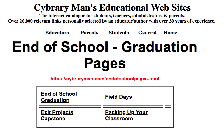 After testing give students #GeniusHour cybraryman.com/geniushour.html time to explore their passions. End of School - Graduation pages cybraryman.com/endofschoolpag… #pd4uandme
