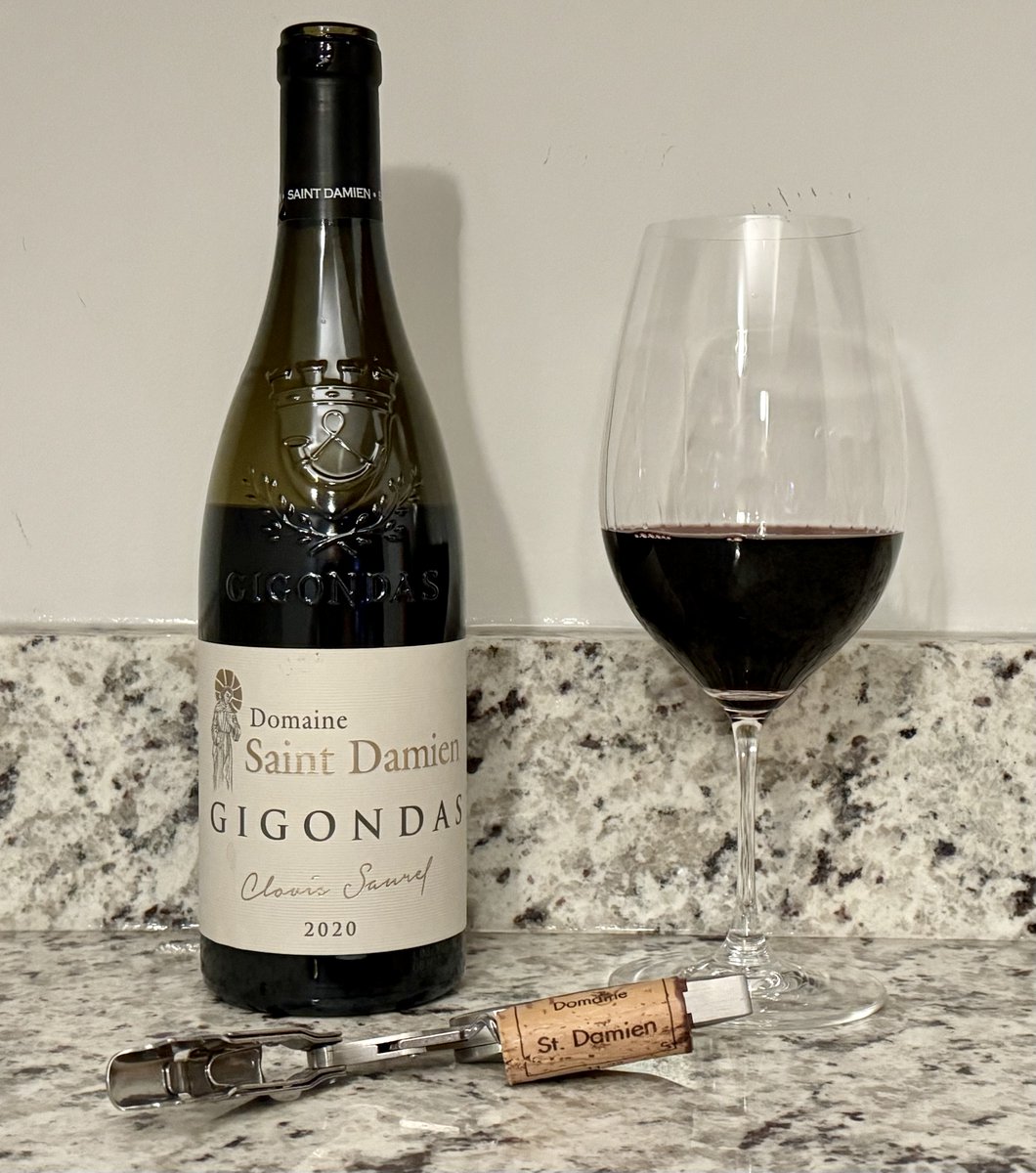 Wasn't really gonna drink... Covid exposure at work. But, whatever, if I get it, I get it. This is wonderful. Happy Friday! 🍷🇫🇷🍇#wine #gigondas #grenache