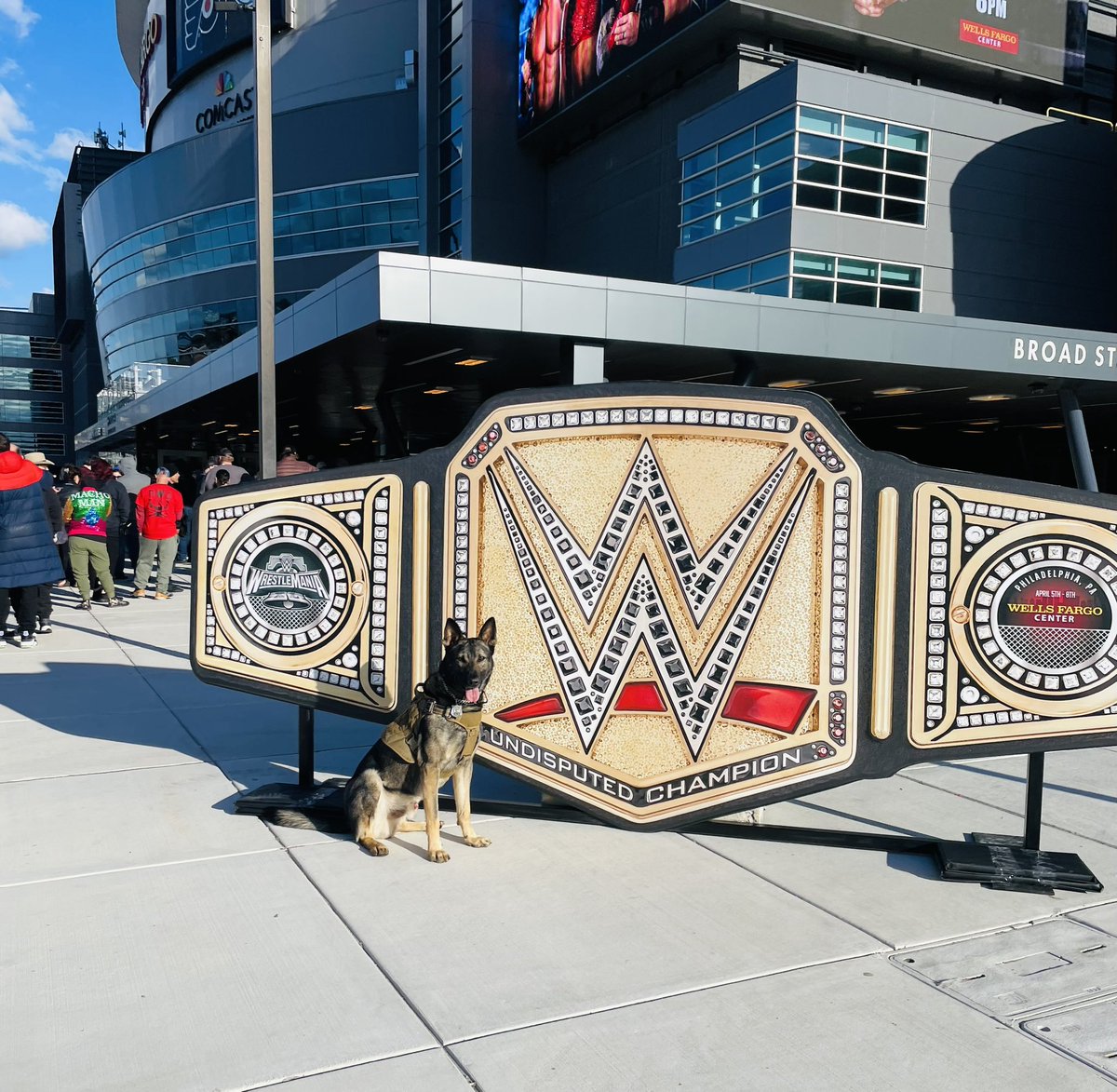 #K9 Deuce is ready to kickoff #WrestleMania 40 @PhillyPolice
