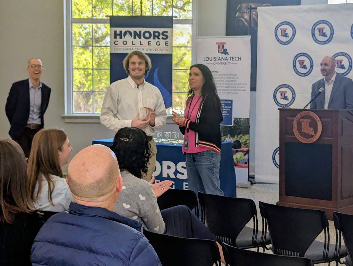 joel_stake's tweet photo. I love my job! We celebrated the winners of the @LATech Undergraduate Research and Service Learning Symposium today. Extraordinary students mentored by extraordinary faculty means an extraordinary future. https://t.co/XxWKDkMNg5