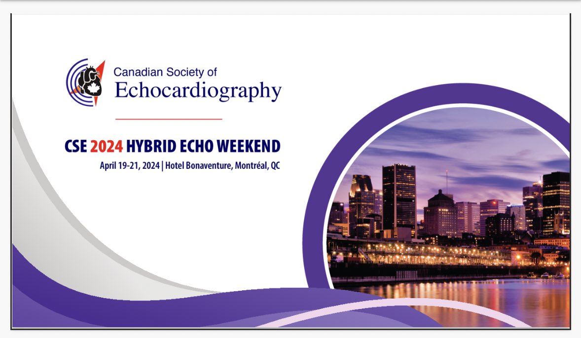 <2 weeks till ❤️cseweekend.ca❤️ Join us in #Montreal or online pour le première #EchoFirst experience! @CSEchoCa @cardioquebec @SCC_CCS @SCC_CCS_Trainee @IgalSebag @ACTcardio @ChetritMichael @sarah_blissett @drsabede @hlpsmh @SLittleMD @ShelbyKuttyMD @AllanLKleinMD1