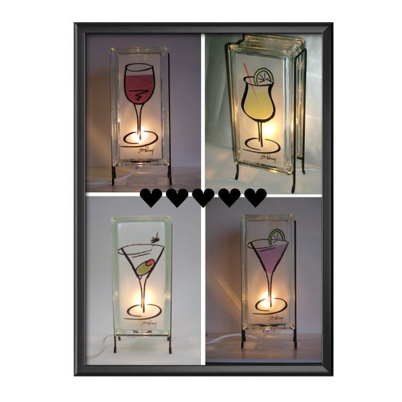 etsy.com/shop/Glowblocks FREE SHIPPING #freeshipping #etsy #lamps #nightlights #gifts #retro #handmadegift #homedecor #glassblock #martini #wine #kitchendecor #bardecor #barart #giftforhim #gifts #giftsformom #mothersdaygift #graduationgift #mancave #giftsforhim