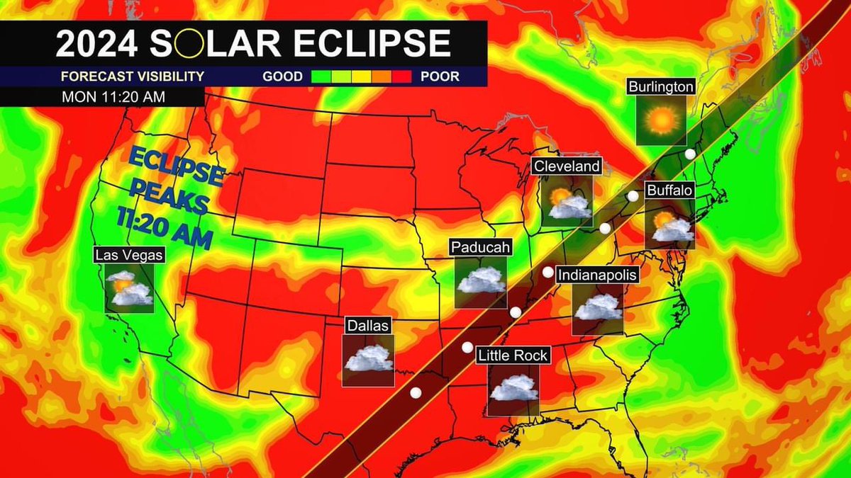ECLIPSE FORECAST: It looks like we'll have some clouds mixed with sunshine for the #SolarEclipse on Monday. Be sure to catch our forecast for more details #MostACCURATE #TeddSaid #WeatherNow #LiveLocalNow #Eclipse2024 #EclipseSolar #EclipseSolar2024
