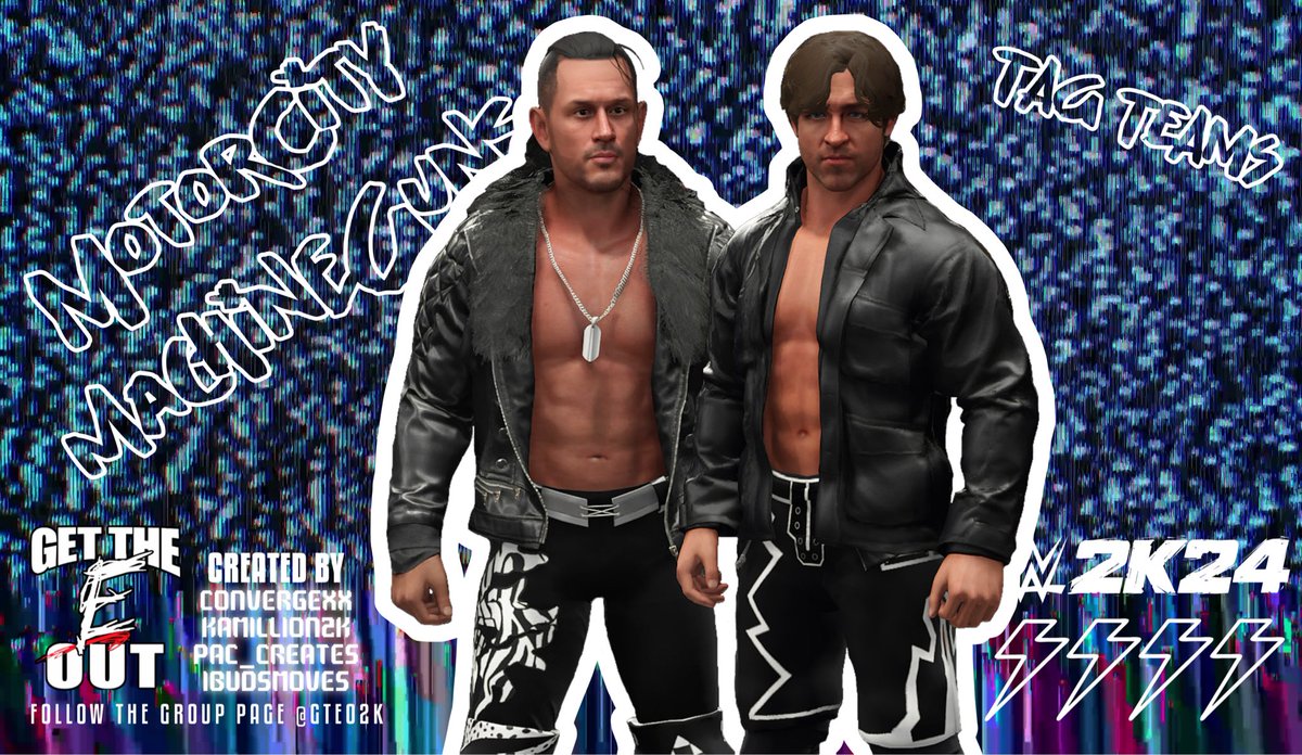 The Motor City Machine Guns are now in #WWE2K24 ‼️‼️ Brought to you by: @convergexx @PAC_Creates @Kamillion2k @iBudsMoves Tags: Shelley, Sabin, MCMG, GTEO2K Follow the group page @GTEO2K for more content! #GTEO2K #GTEO4ever