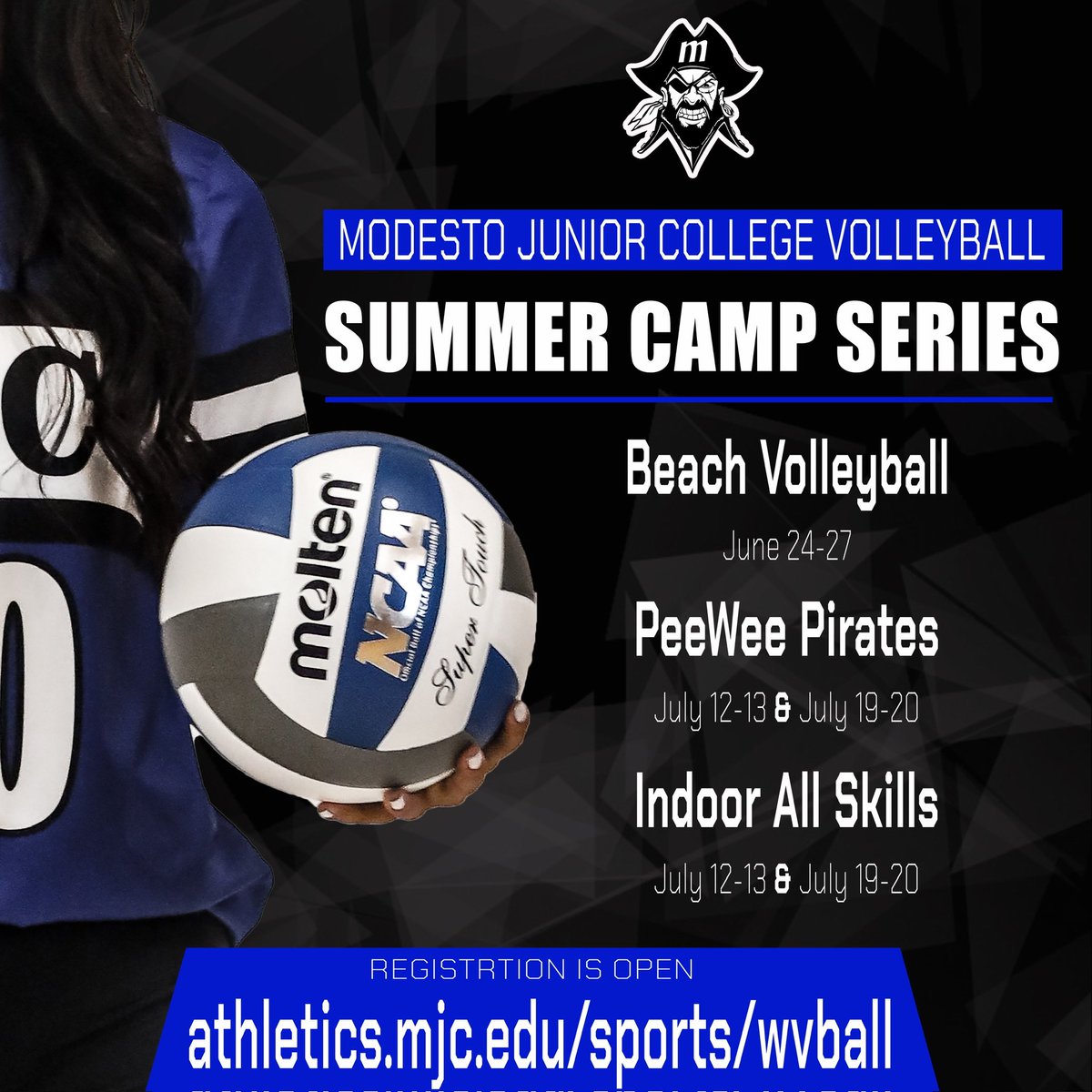 Summer Camp schedule is up! New for 2024 we’re bringing Beach! 🏖️ 

athletics.mjc.edu/sports/wvball/…

 #volleyball #volleyballcamp #modestocamp #sportscamp #summervolleyball #kidscamp #mjcvball @modestojuniorcollege @AthleticsMjc