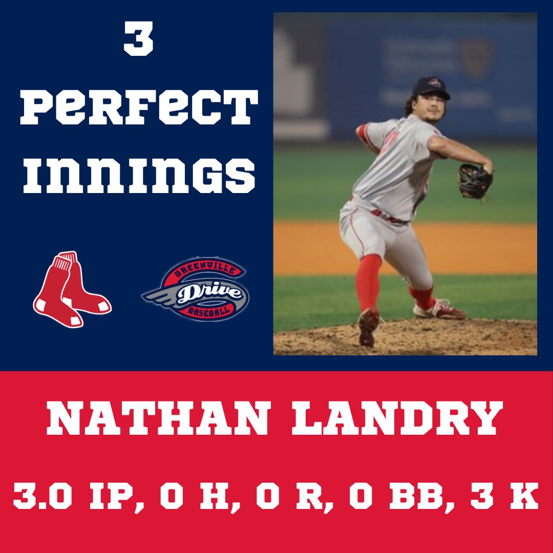 LSM_Baseball's tweet image. Strong Start to the Season for Nathan Landry! He Showcased his Talent with 3 Perfect Innings in his Season Debut Tonight. @RedSox @GreenvilleDrive