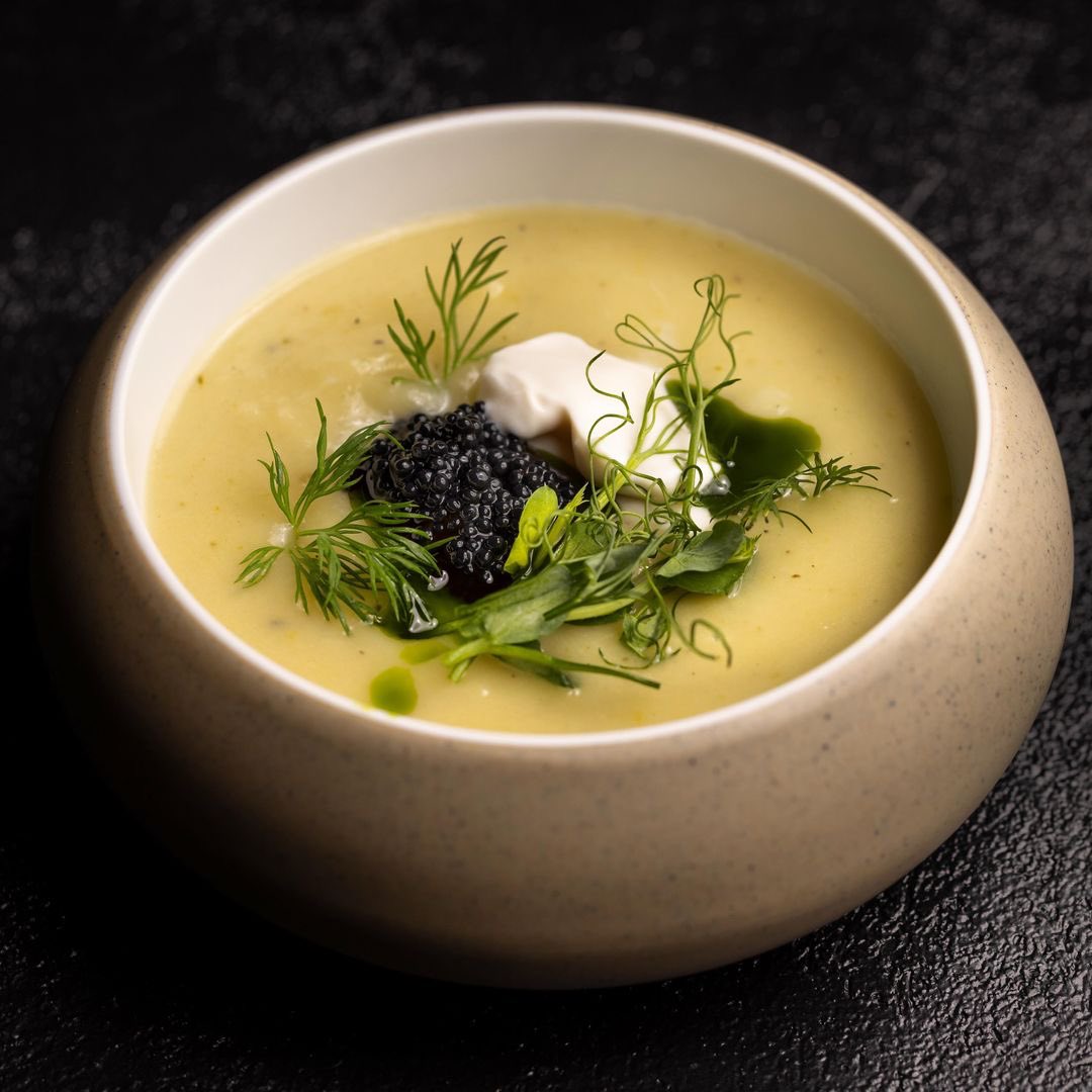 Cozy up to this potato leek soup on our new spring menu!