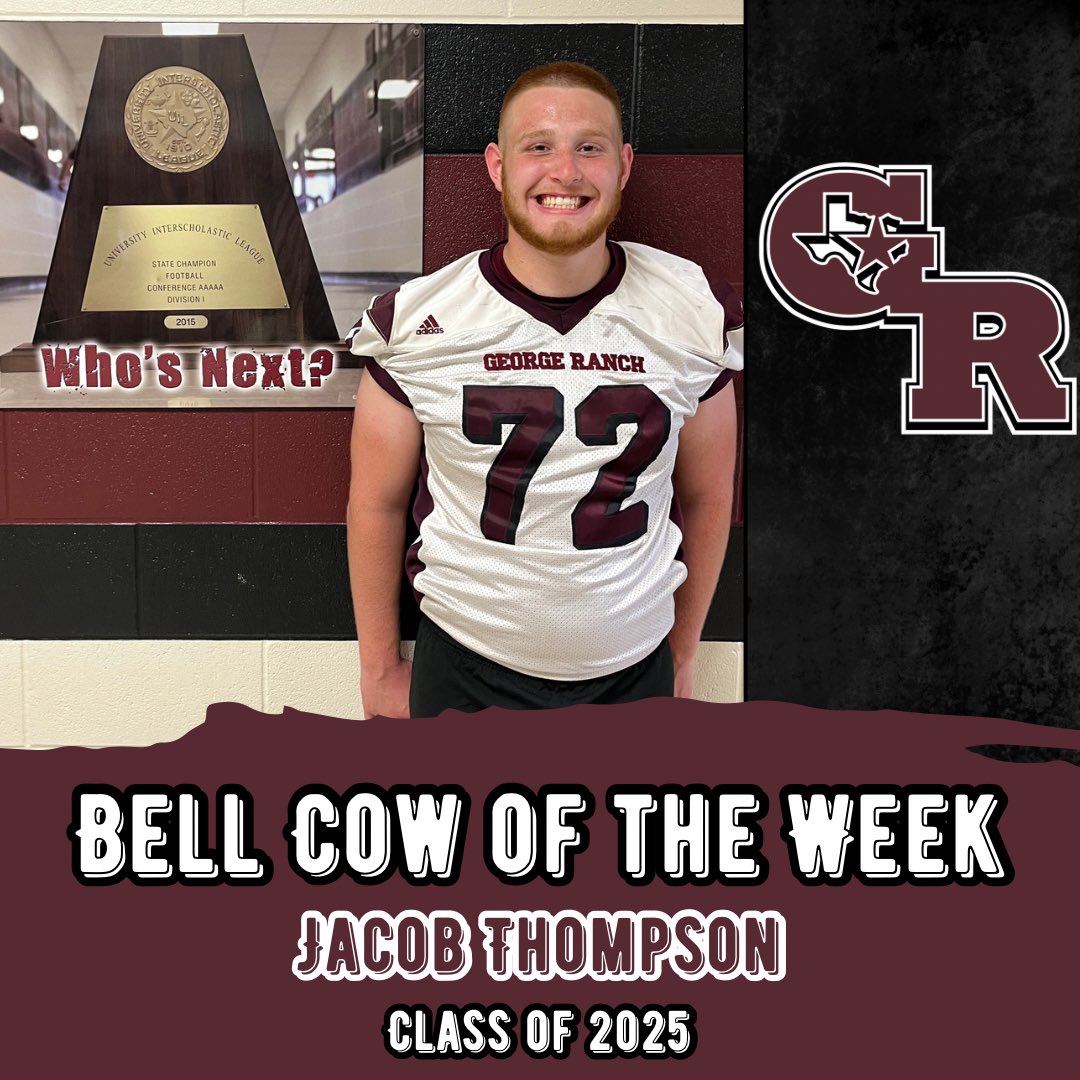 GRHS_Football's tweet photo. BIG Shoutout to our Bell Cows of the Week and our Student of the Week!!

These guys worked hard and were leaders in the weight room, on the field, and in the classroom! 

Jacob Thompson - ‘25
Vance Raval - ‘26 
Ellison Collins - ‘27 

Student of the Week-
Amadou Ba - ‘26 

#GRit https://t.co/QUmu3f65ph