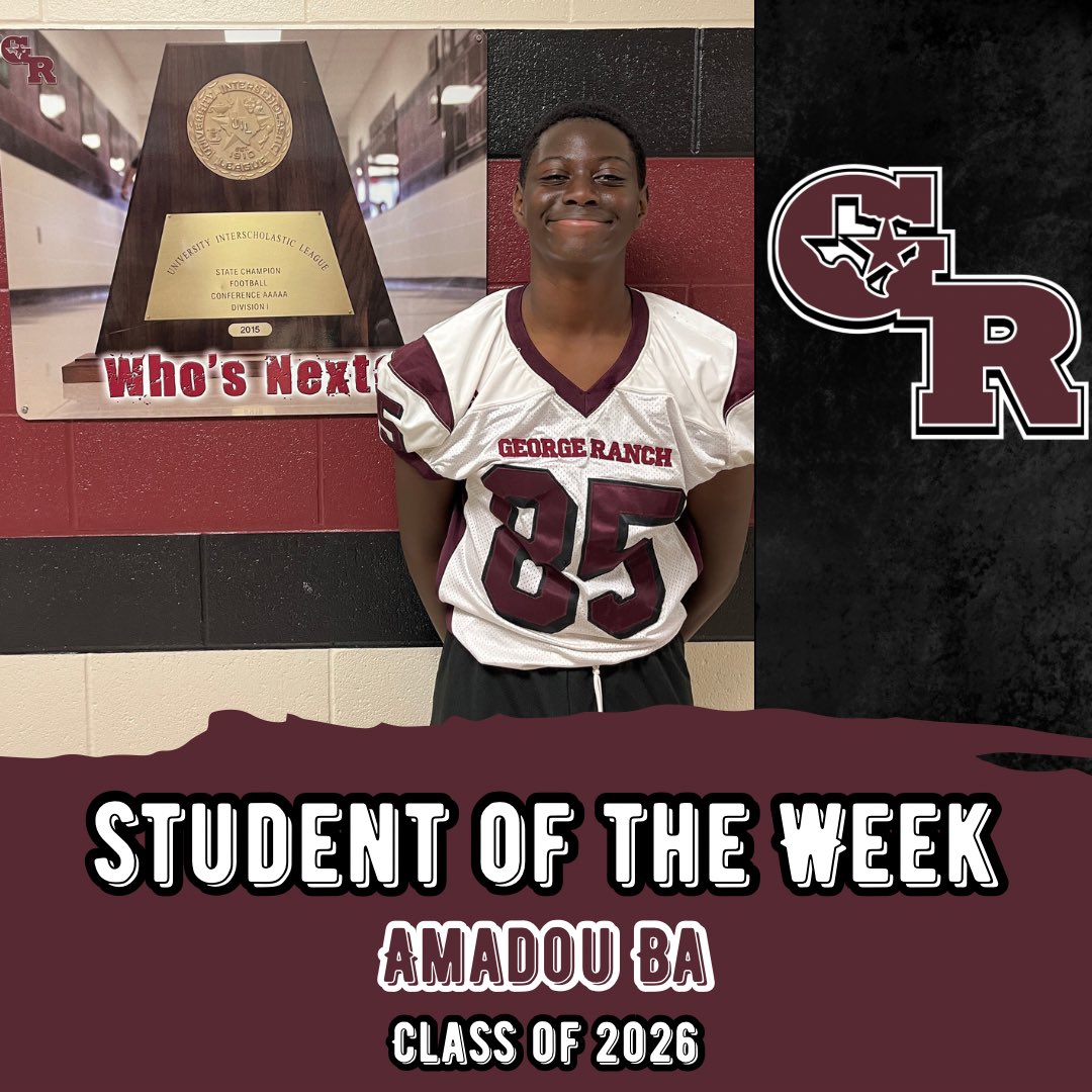 BIG Shoutout to our Bell Cows of the Week and our Student of the Week!!

These guys worked hard and were leaders in the weight room, on the field, and in the classroom! 

Jacob Thompson - ‘25
Vance Raval - ‘26 
Ellison Collins - ‘27 

Student of the Week-
Amadou Ba - ‘26 

#GRit