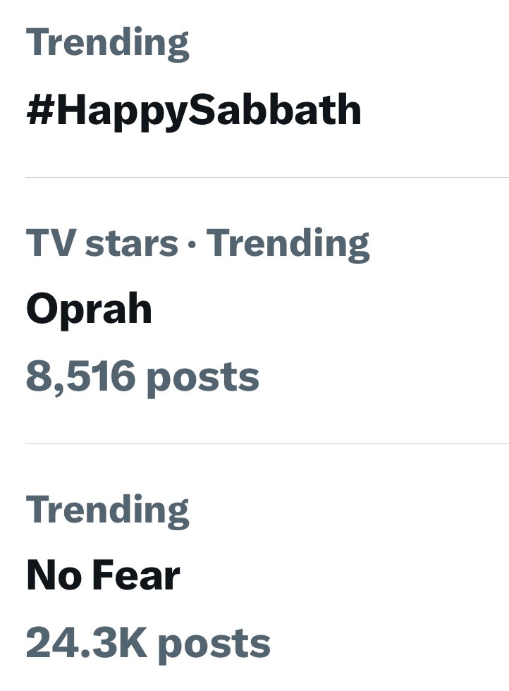 #FridayNight

#TrendingNow🥁👇 

Happy Sabbath

Oprah

No Fear

I ❤️ @Oprah . At 16 I Played Her In English Class. I Wanted To Be Like Her When I Grew Up. I Think She Is AMAZING‼️

If You #Hate #Oprah Unfollow Me

#OprahsFavoriteThings Wish Was ME‼️

🤔💟✝️🥰😎

#KOOL #DENISE