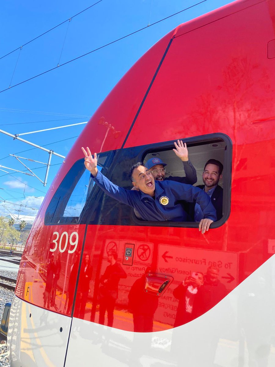 So excited about the new @Caltrain electric train sets! Trains will arrive at major stations every 15-30 minutes and will be smooth and comfortable. Coming to a station near you soon!