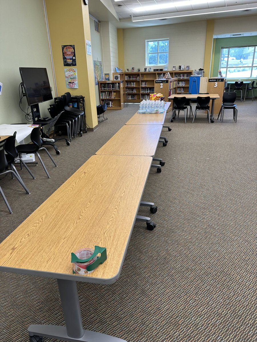 SollarsAmalia's tweet image. Ready for our #NISDRobotics Volunteers! We can’t do this without them! THANK YOU FOR ALL YOUR TIME AND TALENTS! The big table is ready for the food to be rolled in to keep you fueled all day! @NISDBernal @NISDElemScience @NISDMSScience @NISDElemCI