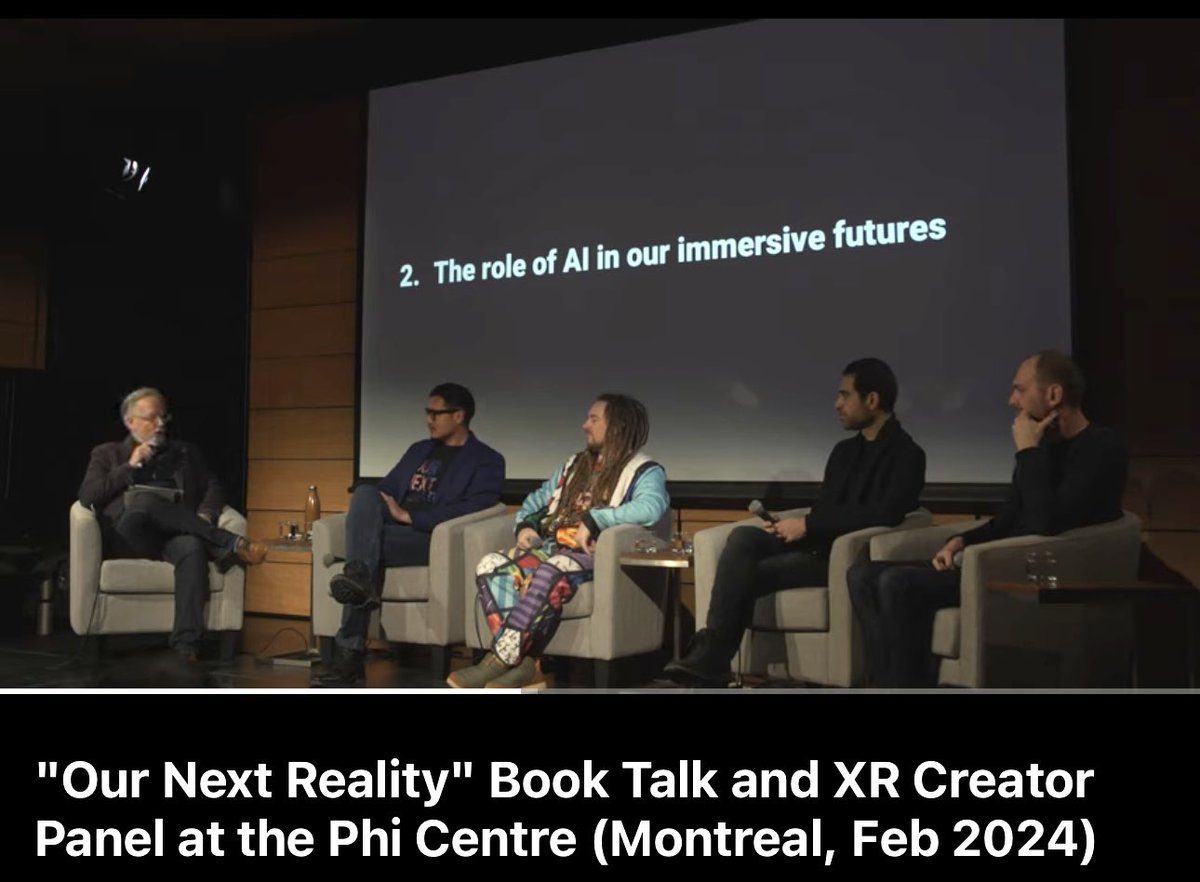 Here’s the video of the book talk 📖 and #XR panel at the #PHI Centre in Montreal last month. 🇨🇦 Panel moderated by Eric Albert and joined by Paul Raphael (@felixandpaul), and Fabian Barati (@emissiveVR), Bert Nepveu. MC’d by Myriam Achard. 👇👇 youtu.be/USpcWSe5nAA #VR #AR