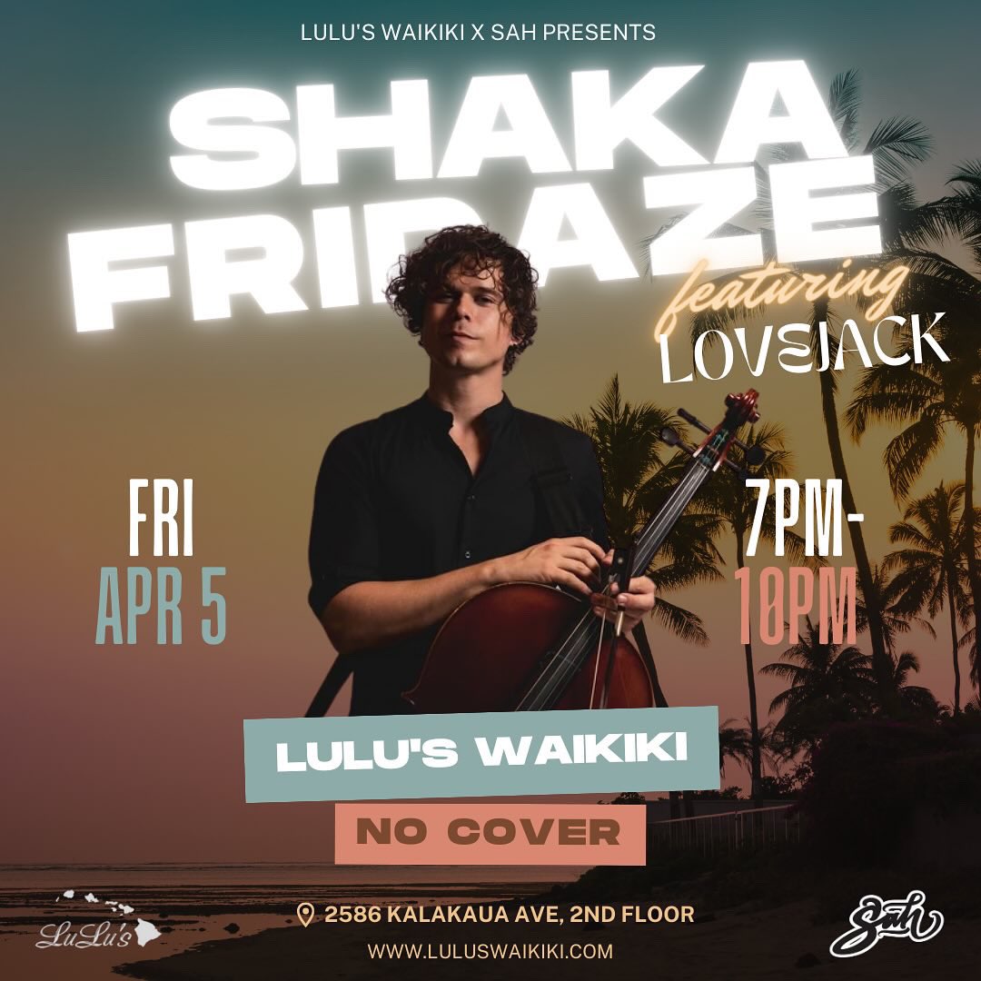 Lulus_Waikiki's tweet image. Happy Aloha Friday.  We have an awesome weekend lineup for you all to enjoy. Starting with tonight for his debut at Lulu’s we have #lovejackmusic from 7 pm - 10 pm. Then tomorrow we have #freddyleone back at it with us from 7 pm -10 pm. See you soon! #Aloha 🌴🌊🎸✨