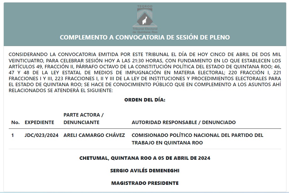 TEQROO_Oficial's tweet image. #AvisoComplementario | El @TEQROO_Oficial atenderá un asunto más en la Sesión de Pleno convocada para #hoy 5 de abril de 2024 a las 21:30 horas, la cual podrás visualizar en #vivo a través de la plataforma Zoom.

A continuación, los asuntos a resolver: acortar.link/L2CXVm