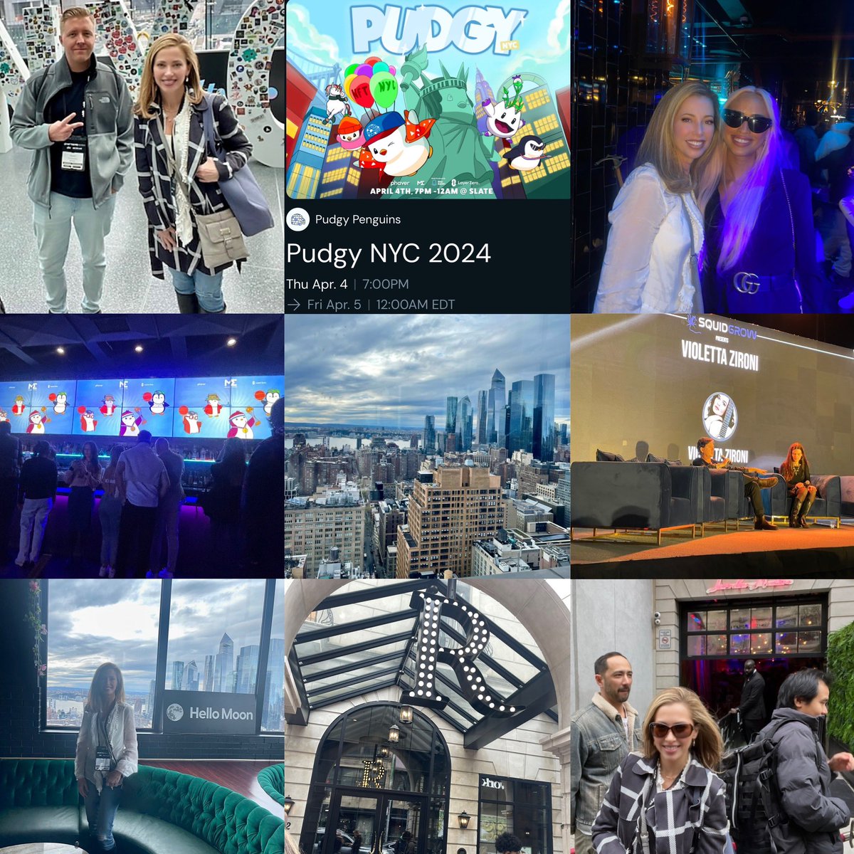 Few more pics from #NFTNYC2024. Not even rain or an earthquake could spoil the fun. 😳 Big thank you to @gianinaskarlett for invites to some amazing events! Loved meeting so many cool web3 peeps IRL. See you in spaces! 💖