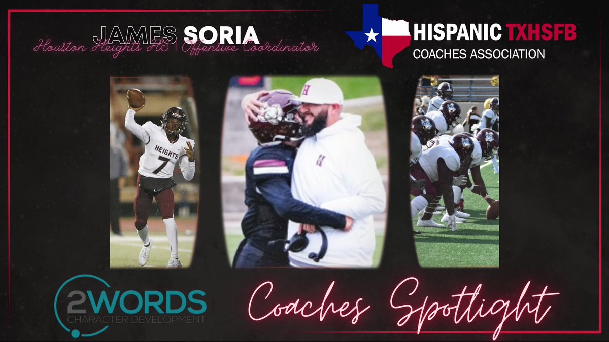 HTXHSFBCA Weekly Spotlight is back as @2Wordstv presents this week’s featured coach, James Soria! @CoachSoria is doing big things at @heightshs and we want to tell you all about him! Visit us now at hthsfbca.com/2024-weekly-sp…to learn more about this week’s selection!