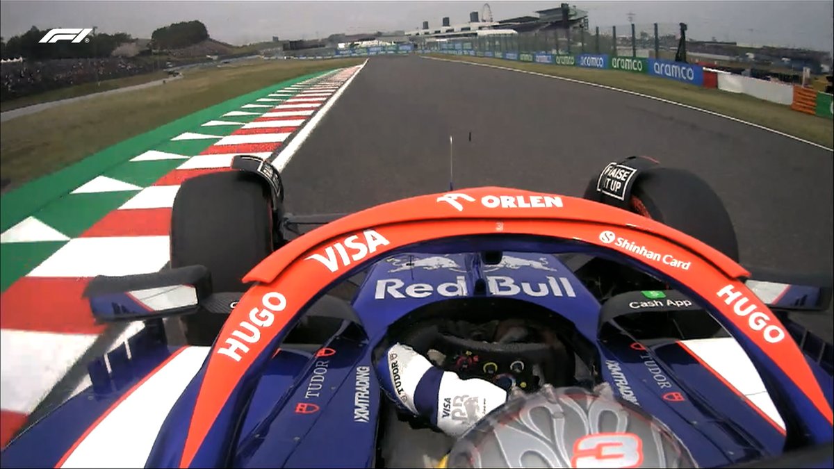 F1's tweet photo. You spin us right round, Daniel, right round 🥴

The Honey Badger has a small spin at T1 and continues.

#F1 #JapaneseGP https://t.co/XdGfu05ssZ