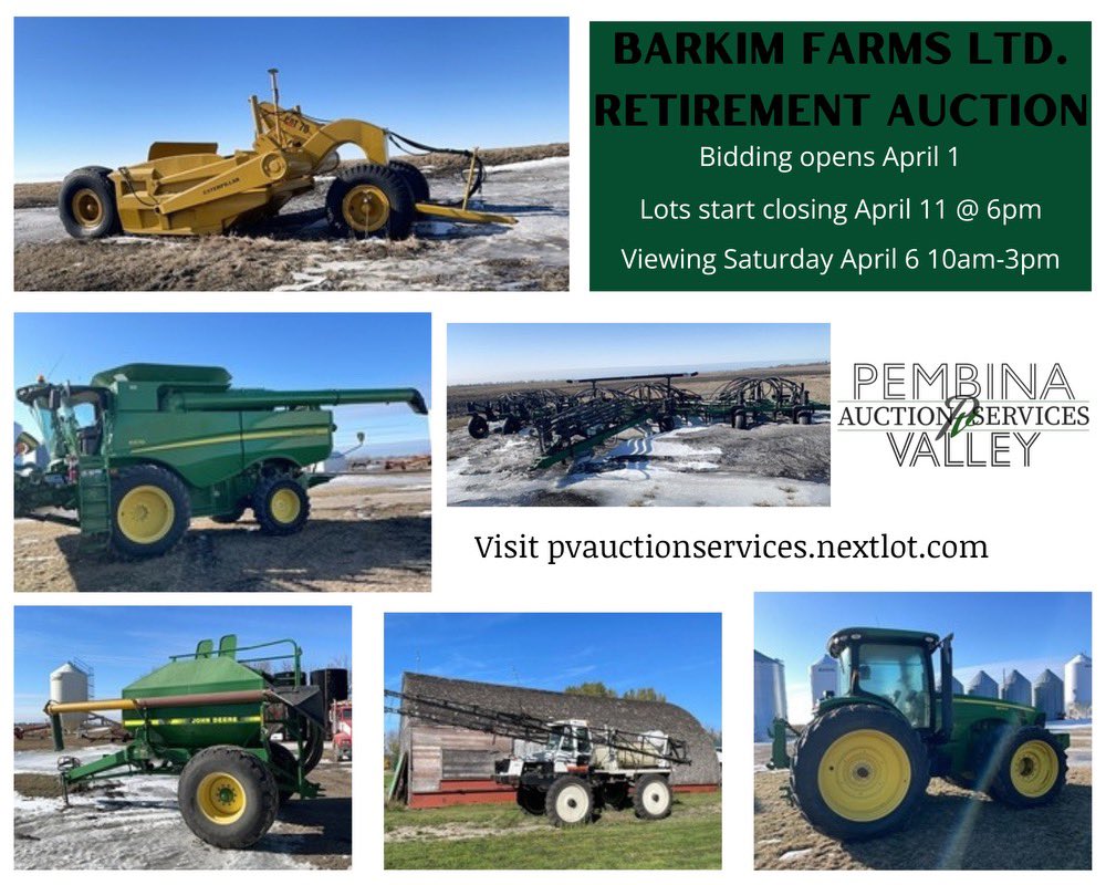Check out this equipment that is low hours and well maintained.  Sells on April 11th at pvauctionservices.nextlot.com