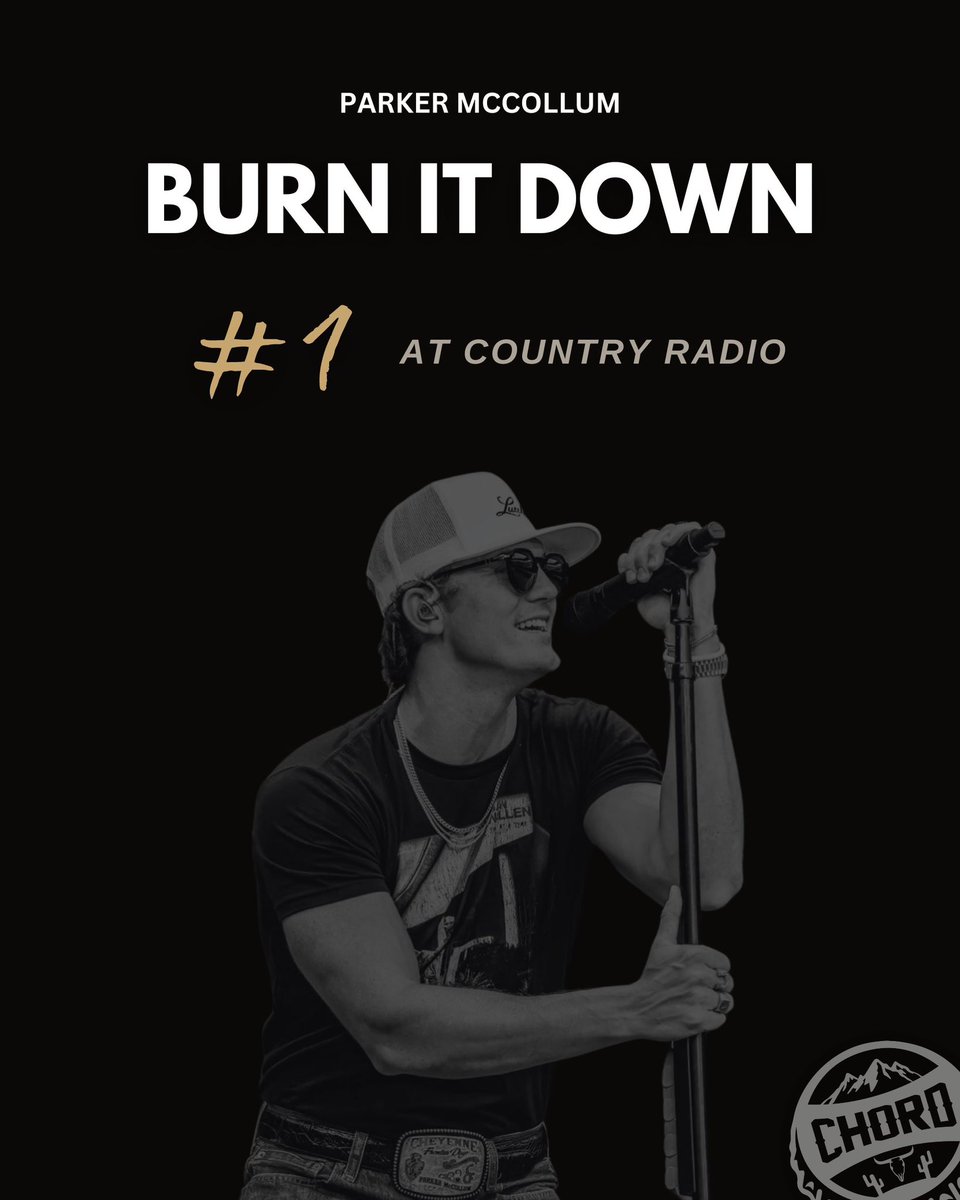 “Burn It Down” by @ParkerMcCollum is the No. 1 song on Billboard’s Country Airplay chart this week, officially becoming Parker’s 4th straight No. 1 single at country radio.