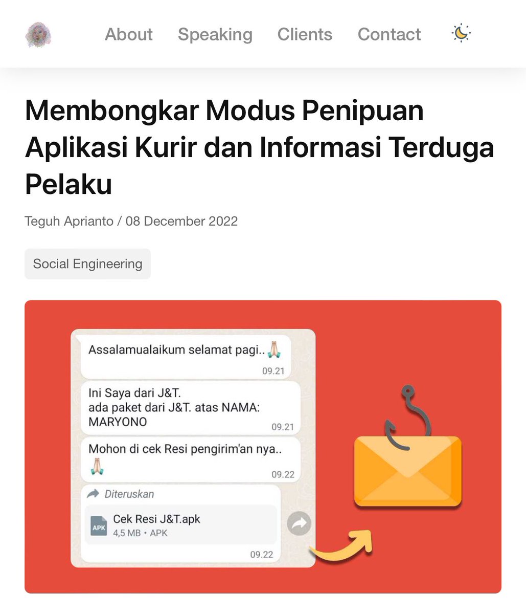 secgron's tweet image. Akhir 2022 kemarin pernah nulis tentang modus penipuan APK palsu &amp;amp; info pelakunya.

Pelakunya lalu ditangkap oleh @CCICPolri dengan total kerugian 11,9 M. Korbannya sampai sekarang digantung. Tapi pelakunya udah aktif kembali di medsos. Apa penjelasan kalian soal ini @CCICPolri?