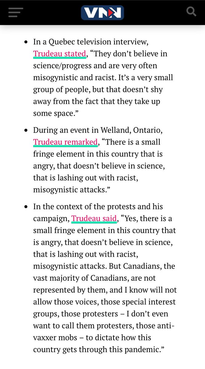 Justin Trudeau said today that his infamous comments painting “anti-vaxxers” as “racists” and “misogynists” have been “taken out of context” on “one particular day.” He’s a liar.