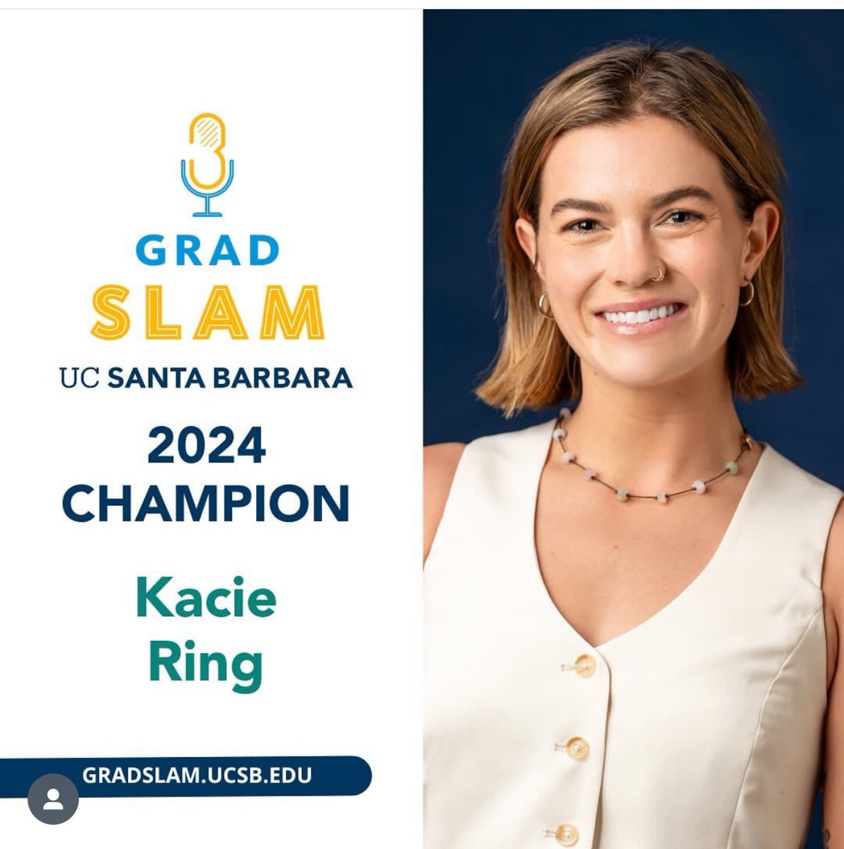 Congrats to @kaciering, this year’s grad slam winner! Great work, Kacie!