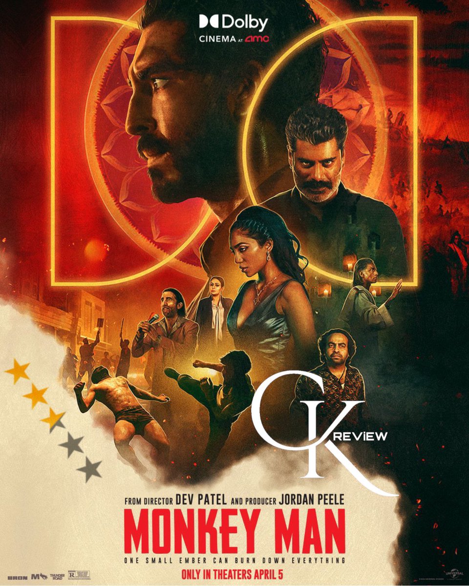#MonkeyMan (English|2024) - THEATRE. Usual Revenge story; ‘JohnWick’ style of action blocks. Gud work frm Dir-Actor Dev Patel. Full of Indian Actors Cast. Has Indian Mythology & Politics touch. Shaky Camera, Too many closeups & Fast Cuts. Gud BGM. Bloody Violent Action Film. OK!