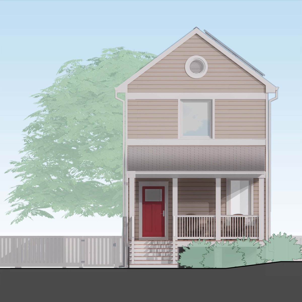 When construction is completed this summer, these affordable 2-story modular "HIP homes" will feature roof-top solar and HIP's signature front porch. 

#ForSale      #ZeroEnergy     #Microgrid