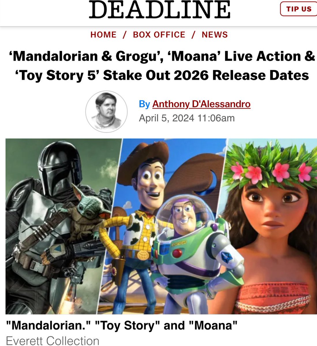 ‘Mandalorian & Grogu’, ‘Moana’ Live Action & ‘Toy Story 5’ Stake Out 2026 Release Dates
2026 Summer Box Office is Disney Fever!
#mandalorian #themandalorian #jonfavreau #starwars #lucasfilm #moana #moanadisney #disneymoana #toystory #toystoryfan #toystorylover #pixar #pixarfan