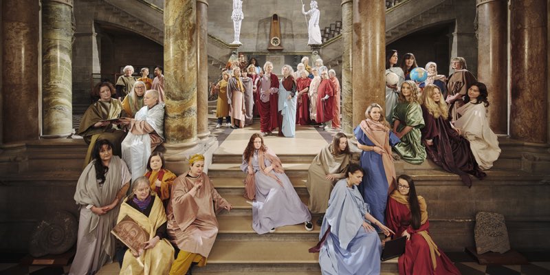 A re-enactment of Raphael's School of Athens painting has been launched to produce a contemporary version of the painting, featuring an all women cast of prominent Irish artists, social activists, and scholars, including @UCC Professor @MariaMcN_palaeo. ucc.ie/en/news/2024/u…