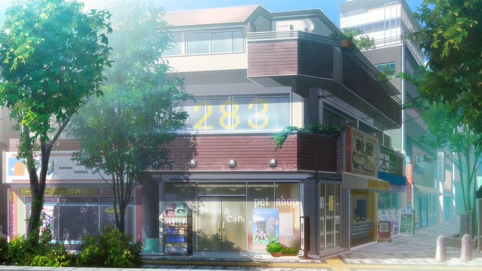 シャニアニ見返して気付いたけど、ゲームでは聖蹟桜ヶ丘にある283事務所の背景は左右反転して使われてたけど①②（靴屋の向きが分かりやすい）、アニメだと見ている横断歩道の場所も90度変わって、反転なしになってるな③④（事務所左の黒字に白バツ外装の建物が分かりやすい）<a href="/tag/%E3%81%B5%E3%82%86%E3%83%9F%E3%83%BC%E3%83%A0"class="tags"><span>#ふゆミーム</span></a>