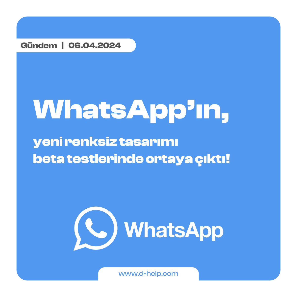 d_help_as's tweet photo. WhatsApp'ın yeni tasarımı, kullanıcılar arasında bazı tartışmalara neden oldu. WhatsApp'ın yeni renksiz tasarımına bakacak olursak, bembeyaz bir arayüzle karşı karşıya kalacağımızı görüyoruz

☎️ 0 850 307 67 47
📷 bilgi@d-help.com
📷https://t.co/xvEkdsjqTq

#dhelp #whatsapp https://t.co/f5IpnkGvWW