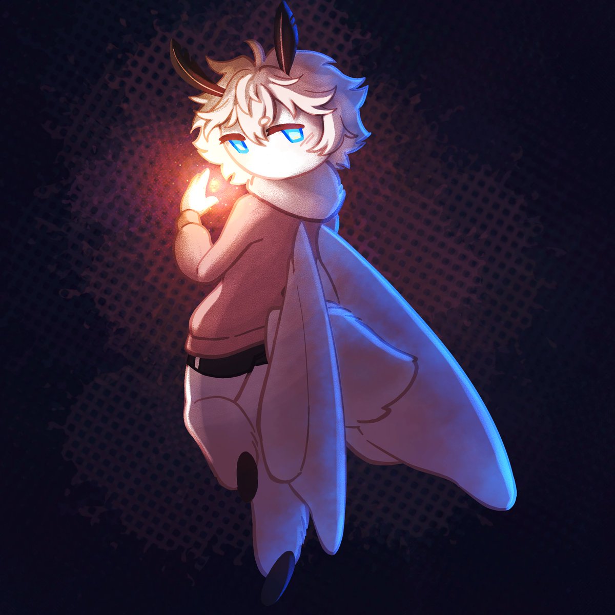 CrypticBomb's tweet photo. The Moth and the bee

(The bee is @TheMessyCanvas's neat character)
#art #digitalart #characterart #ocart #oc https://t.co/98ToKE3iMS