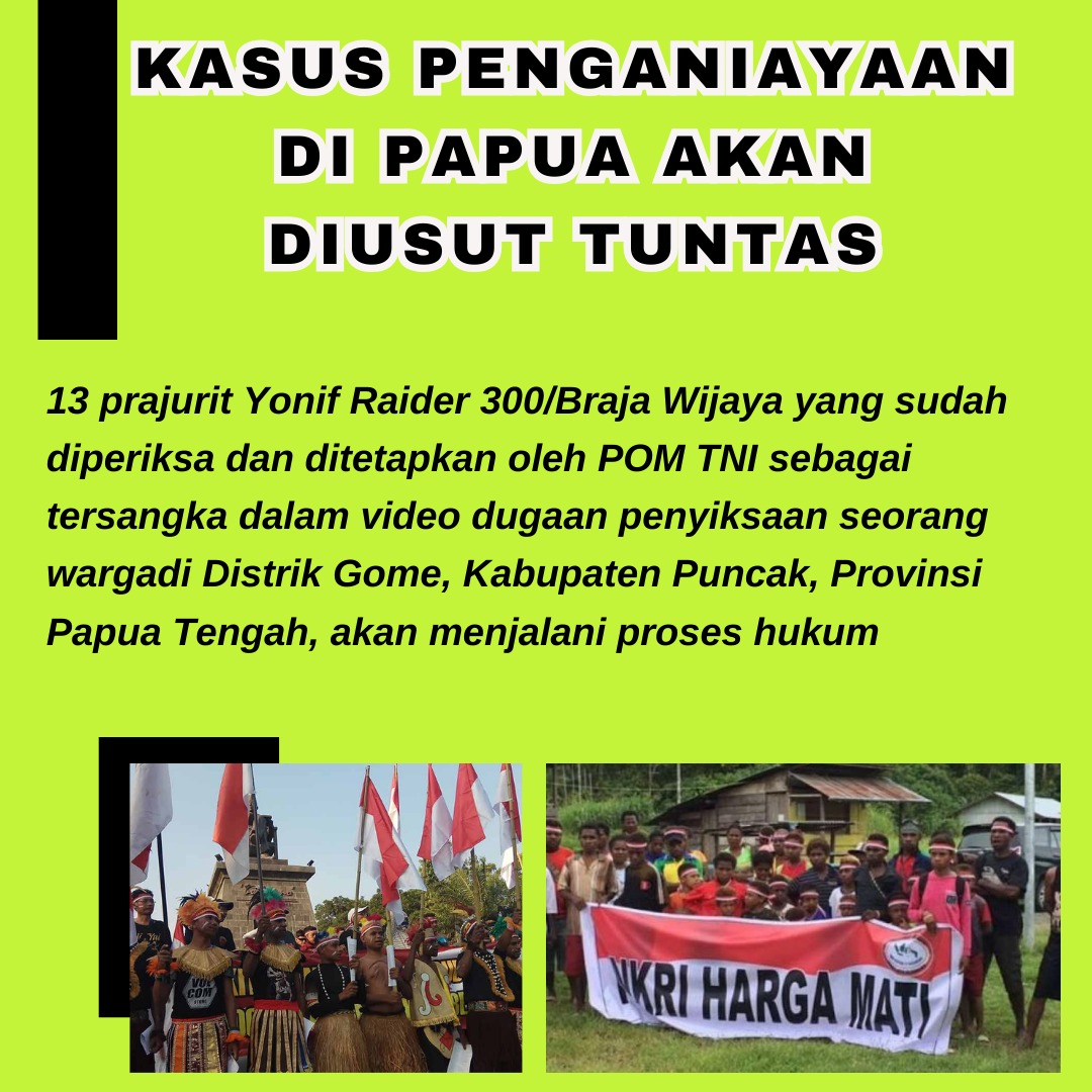 dewicrisna1's tweet photo. TNI memiliki komitmen yang kuat untuk menegakan hukum. 

#TNIBersamaRakyat #Papua #TumpasKSTPapua #PapuaIndonesia https://t.co/TvQiSVEmEc