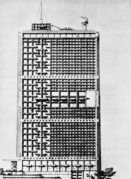 LE CORBUSIER, PROJECT FOR AN OFFICE BUILDING, ALGIERS, ALGERIA, 1938
#LeCorbusier #architecture #arquitectura #drawing #Project #proyecto #proposal