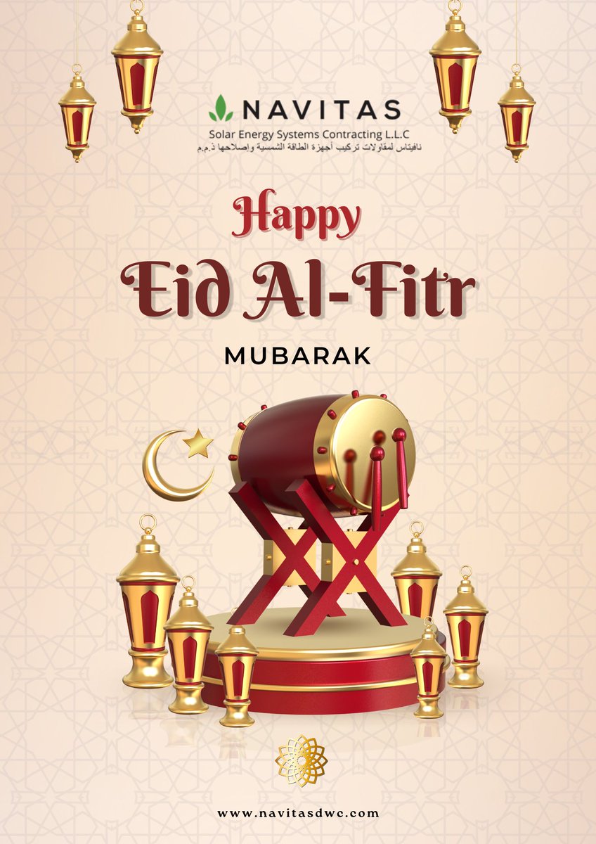 Wishing you the very best on Eid al-Fitr Eid Mubarak! . . . #NavitasDubai #Eid2024 #eidmubarak #EidAlFitr #eidalfirt2024 #solaruae #shamsinitiative #DEWA #NavitasSolar #solarpanels #solarpower #solarenergy #solartechnology #SolarContracting #solar #renewableenergy #GreenEnergy