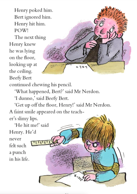 Flora88Ng's tweet photo. #horridhenry got one-punched by Beefy Bert and hit the floor. What a silly guy. https://t.co/qTqKGF1mqK