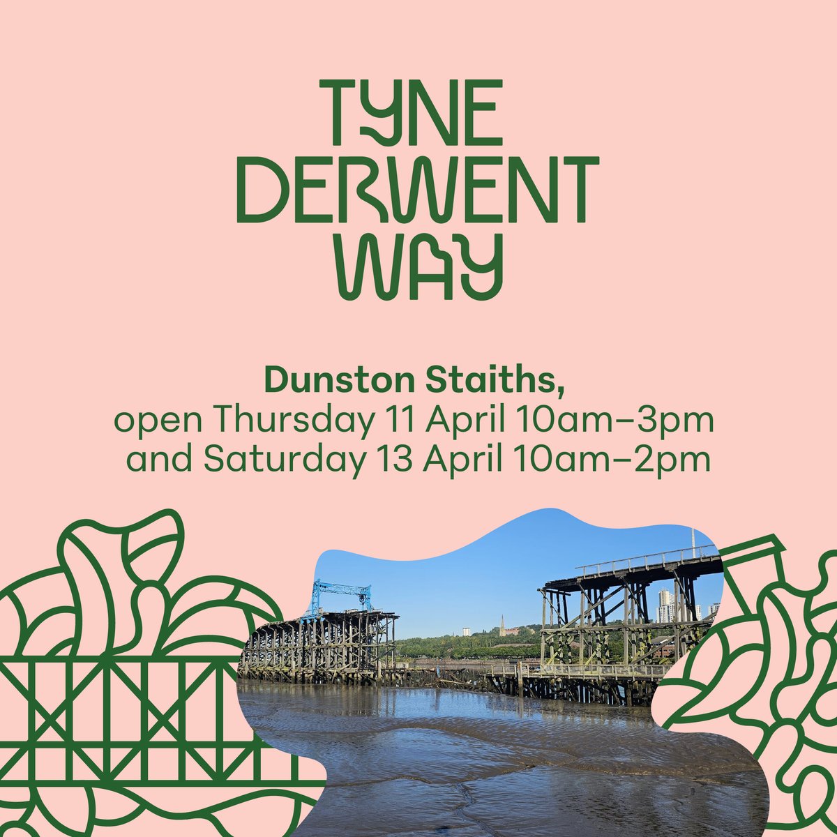 It is SO exciting that next week Dunston Staiths will be open on Thursday 11th April (10am – 3pm) and Saturday 13th April (10am – 2pm). Just turn up in sensible shoes and soak in those views… #tynederwentway photo credit: @Savethestaiths