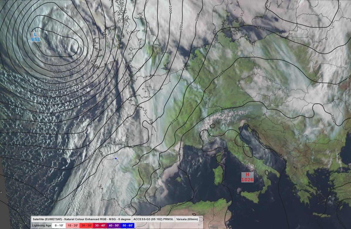 Joackiie's tweet image. Heute herrscht in der #Schweiz schwacher Hochdruckeinfluss mit föhnigem SW-Wind. 
Das mächtige Tief #Timea #Kathleen bei Irland bringt morgen viele hohe Wolken, am Montag viel #Saharastaub und am Dienstag #Kaltfront mit Regen, Wind und deutlicher #Abkühlung!