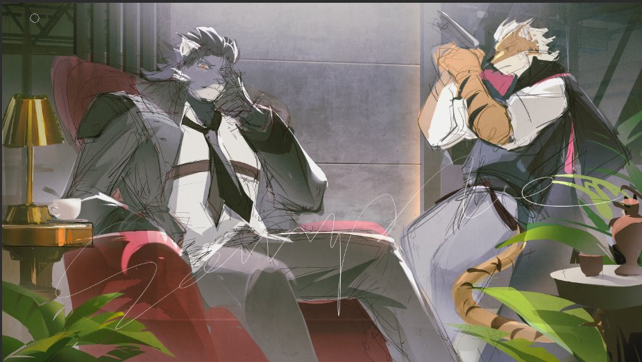 尝试色块起稿，好难啊啊