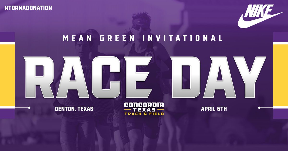 it’s 𝗠𝗘𝗘𝗧 𝗗𝗔𝗬‼️

📍Denton, Texas
⌚️ All day
📊 athletics.concordia.edu

#TornadoNation🌪️